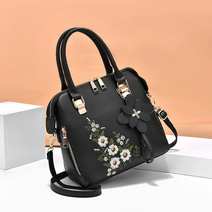 Yogodlns Luxury Embroidery Handbag For Women PU Leather Tassel Crossbody Bag Designer Handle Bag Brand Female Shoudler Bag bolso