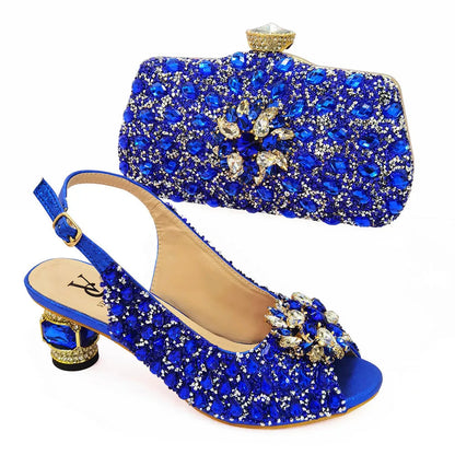 New Silver Color Nigerian Women's Shoes and Bags Party  African Fashion Shoes and Bags Wedding Shoes and Bags