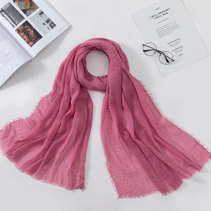 2026 Muslim Fashion Women Crinkle Hijab Scarf Soft Solid Head Scarves Turban Shawls and Wraps Hijab femme musulman kopftuch