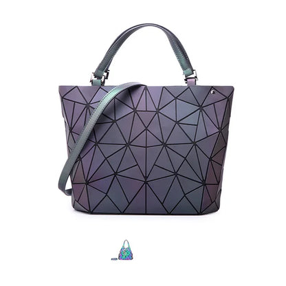 Luminous Bag Sequins Geometric Bags for Women 2024 Quilted Shoulder Bags Laser Plain Folding Female Handbags Bolsa Feminina