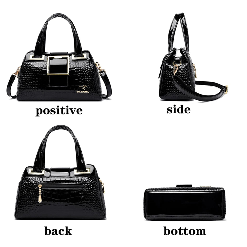 Luxury Designer Handbag Brand Crossbody Bags For Women 2024 New Crocodile Pattern Leather Shoulder Bags Casual Tote Bag Bolsos
