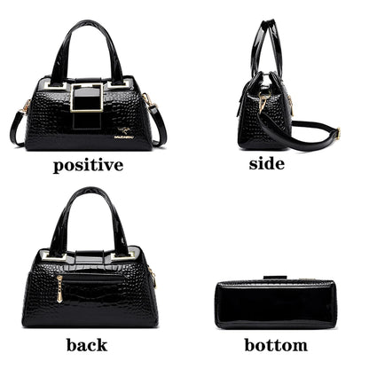 Luxury Designer Handbag Brand Crossbody Bags For Women 2024 New Crocodile Pattern Leather Shoulder Bags Casual Tote Bag Bolsos