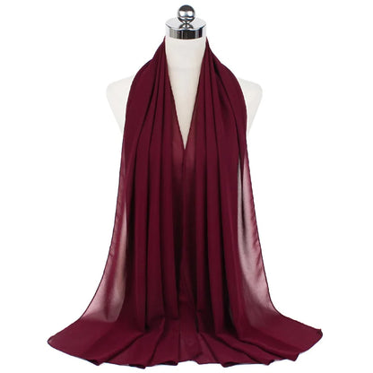 Muslim Chiffon Hijab Scarf Women Long Solid Color Head Wrap For Women Hijabs Scarves Ladies Muslim Veil Jersey Hijabs