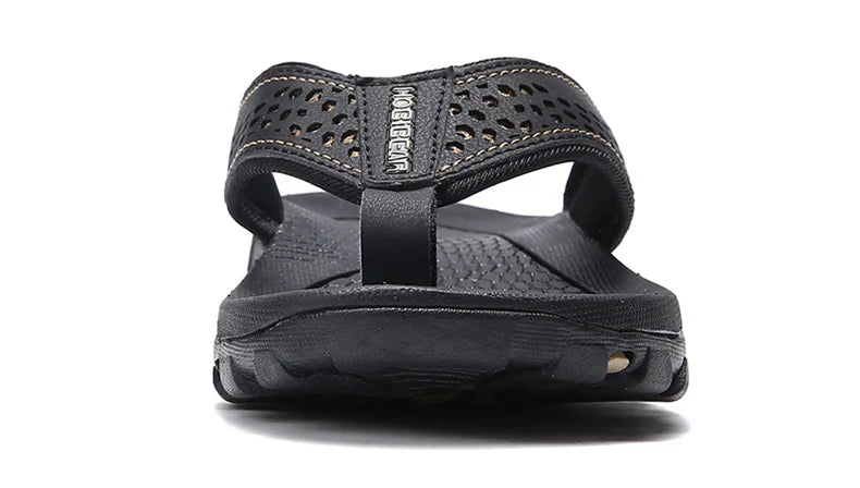 Summer Outside PU Leather Mens Flip Flops Slippers Outdoor Beach Shoes Flip Flop Plus Big Size 49 50 51 52 Hot Sale Dropshipping