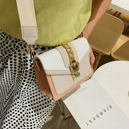 Yogodlns Small Summer Contrast Color PU Leather Crossbody Bags For Women New  Chain Shoulder Messenger Handbags Lady Hand Bag