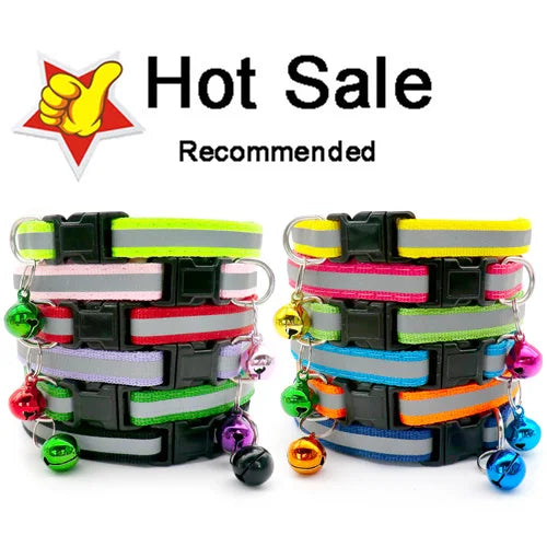 100Pcs Dog Collar With Bells Adjustable Customize Necklace Puppy Kitten Collar Accessories Pet Shop Products Rabbit Neck Strap