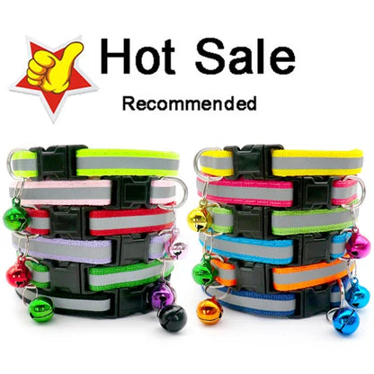 100Pcs Dog Collar With Bells Adjustable Customize Necklace Puppy Kitten Collar Accessories Pet Shop Products Rabbit Neck Strap