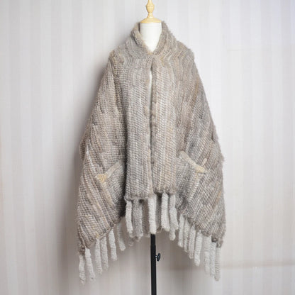 2026 Lady Luxury Authentic Mink Fur Shawl Scarf Winter 100%Natural Mink Fur Real Scarf Shawl Fashion Genuine Mink Fur Ponchos
