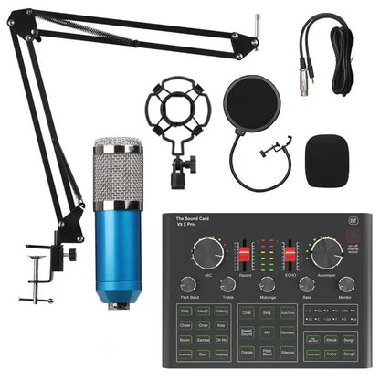 V9XPro Sound Card Studio Mixer Noise Reduction Portable Microphone Voice BM800 Live Broadcast for Phone Computer Record V9X Pro