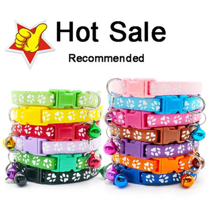 100Pcs Dog Collar With Bells Adjustable Customize Necklace Puppy Kitten Collar Accessories Pet Shop Products Rabbit Neck Strap