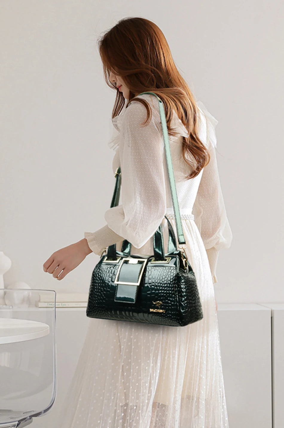Luxury Designer Handbag Brand Crossbody Bags For Women 2024 New Crocodile Pattern Leather Shoulder Bags Casual Tote Bag Bolsos