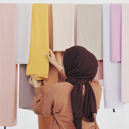 New Fashion Women Solid Chiffon Headscarf Ready To Wear Instant Hijab Scarf Muslim Shawl Islamic Hijabs Arab Wrap Head Scarves