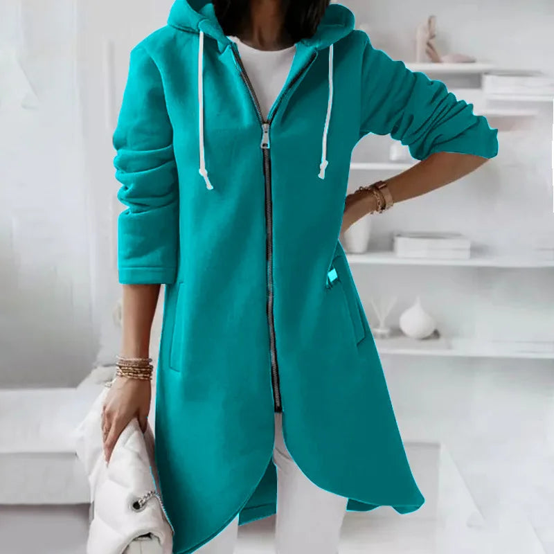 Women Causal Winter Overcoat Female Plus Sizes Hooded Pocket Cap Coat Outerwear Zipper Elegant  Jacket Casco Feminino