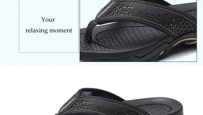 Summer Outside PU Leather Mens Flip Flops Slippers Outdoor Beach Shoes Flip Flop Plus Big Size 49 50 51 52 Hot Sale Dropshipping
