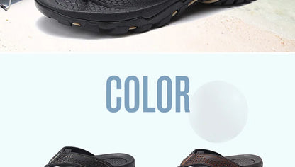 Summer Outside PU Leather Mens Flip Flops Slippers Outdoor Beach Shoes Flip Flop Plus Big Size 49 50 51 52 Hot Sale Dropshipping