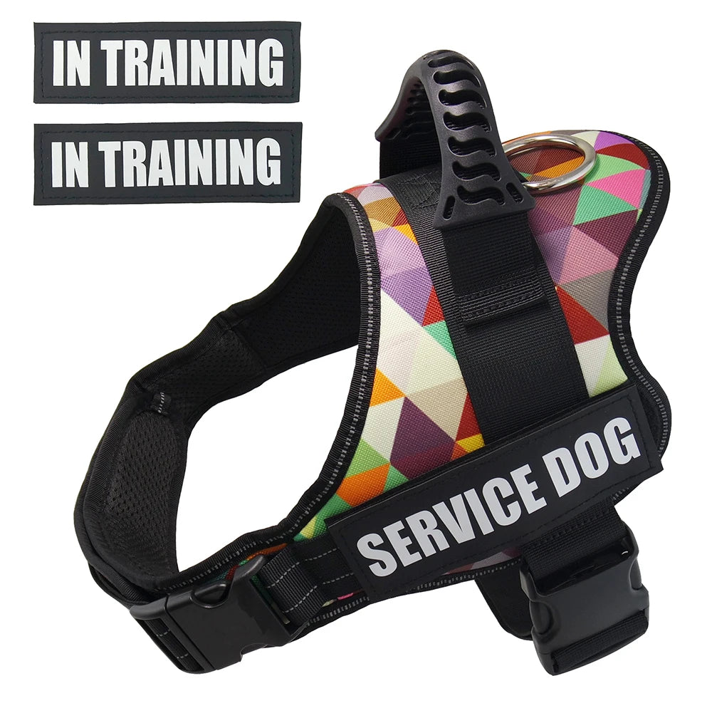 Bulldog Corgi Chihuahua Chest Harness For Service Dogs Custom Patches Soft Mesh Padded Dog Training Vest For Small And Large Dog