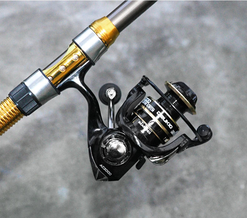 DEUKIO Spinning Reels 12KG Max Drag Carrete De Pesca 5.2:1 Metal Handle Fishing Reel Coils Reel for Fishing Accessories 2023