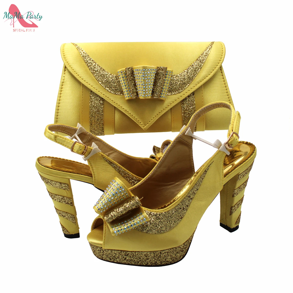 2024 High Quality Fashion Nigerian Women Shoes Matching Bag Set in Royal Blue Color Specials Design with Appliques for Party