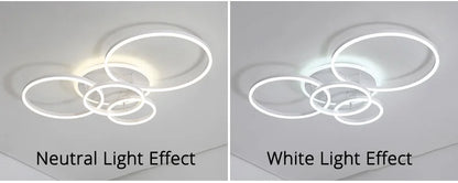 Modern Round Design Ceiling Lights For Living Room Bedroom Gold White Coffee Painted  Circle Rings Lighting Fixtures Luminaire