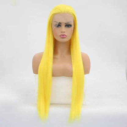 Charisma Blond Wigs Synthetic Lace Front Wig Long Silky Straight Lace Front Wig Heat Resistant Fiber Hair Cosplay Wigs For Women