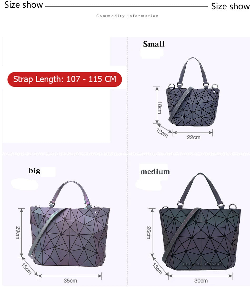 Luminous Bag Sequins Geometric Bags for Women 2024 Quilted Shoulder Bags Laser Plain Folding Female Handbags Bolsa Feminina