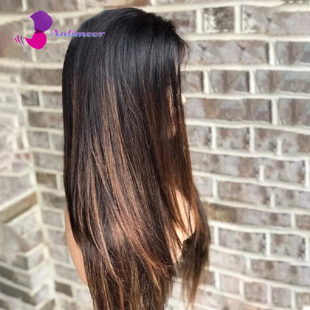 #4/27 Brown Light Blonde Loose Wave Glueless Human Hair 13x4 Silk Top Lace Front Wigs Bleached Knots 13x6/360 Lace Front Wigs