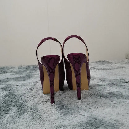 LOSLANDIFEN New 14CM Platform Super High Heels For Woman Sexy Open Toe Sandals Gladiator Party Dress Women Shoes Plus Size 42