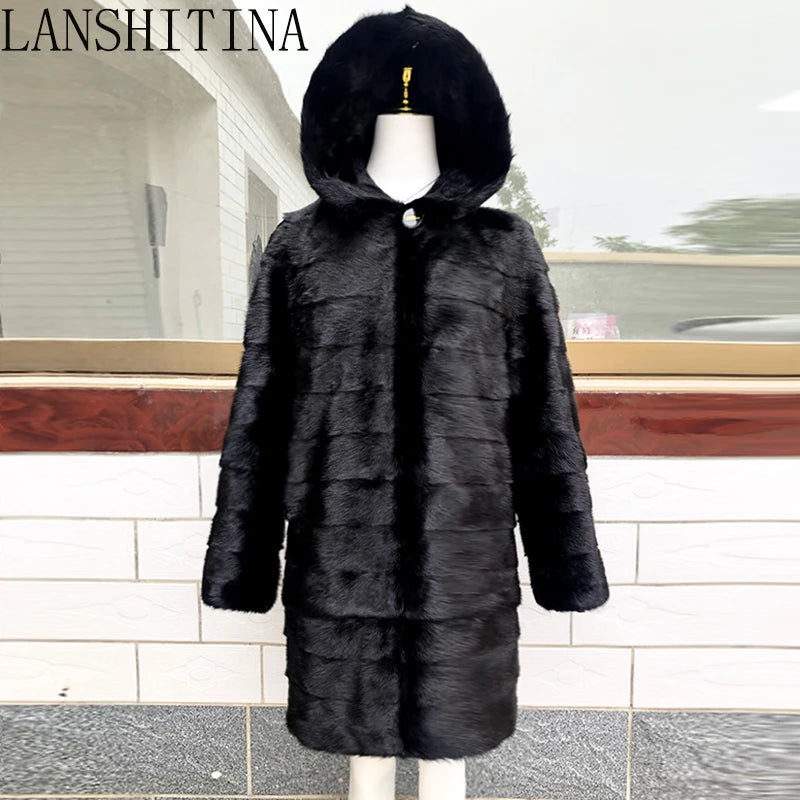 High Quality 100% Real Mink Fur Coat Removable Sleeves And Bottom Winter Genuine Leather Coat And Jacket Natural Fur Coat
