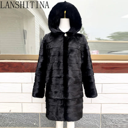 High Quality 100% Real Mink Fur Coat Removable Sleeves And Bottom Winter Genuine Leather Coat And Jacket Natural Fur Coat