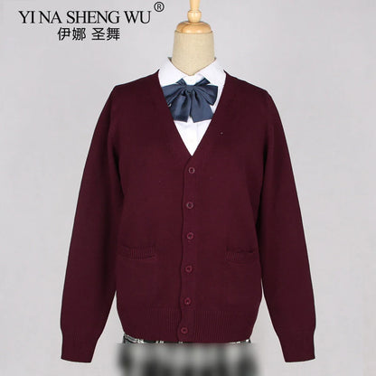 School JK Uniform Sweater Coat Anime Cosplay Costumes Cardigan Outerwear Sweater 16 Colour Long Sleeve Knitting Coat For Girls