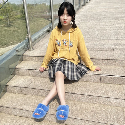 Slippers Ladies Summer Fluffy Mink Fur Slippers 100% Mink Fur Slippers Ladies Sandals 2021 Home Slippers Girls Outdoor Slippers