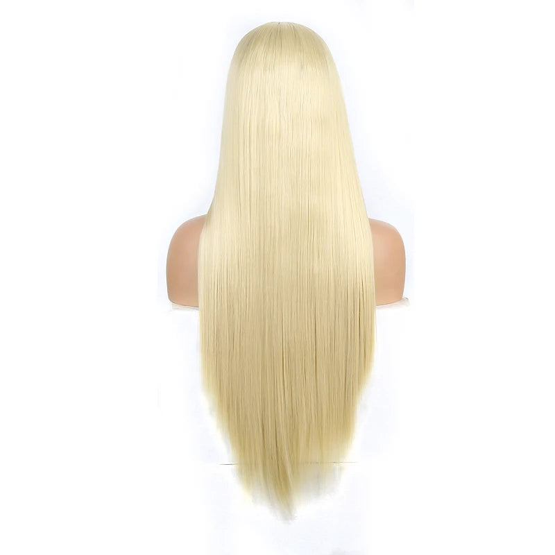 Charisma Blond Wigs Synthetic Lace Front Wig Long Silky Straight Lace Front Wig Heat Resistant Fiber Hair Cosplay Wigs For Women