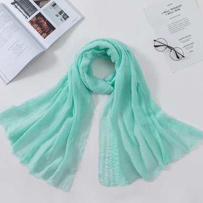 2026 Muslim Fashion Women Crinkle Hijab Scarf Soft Solid Head Scarves Turban Shawls and Wraps Hijab femme musulman kopftuch