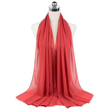 Muslim Chiffon Hijab Scarf Women Long Solid Color Head Wrap For Women Hijabs Scarves Ladies Muslim Veil Jersey Hijabs