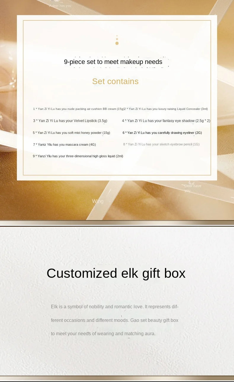 9pcs/set Makeup Sets Face Powder foundation Concealer make up  Christmas Gift Box