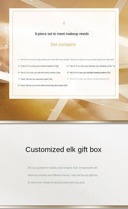 9pcs/set Makeup Sets Face Powder foundation Concealer make up  Christmas Gift Box