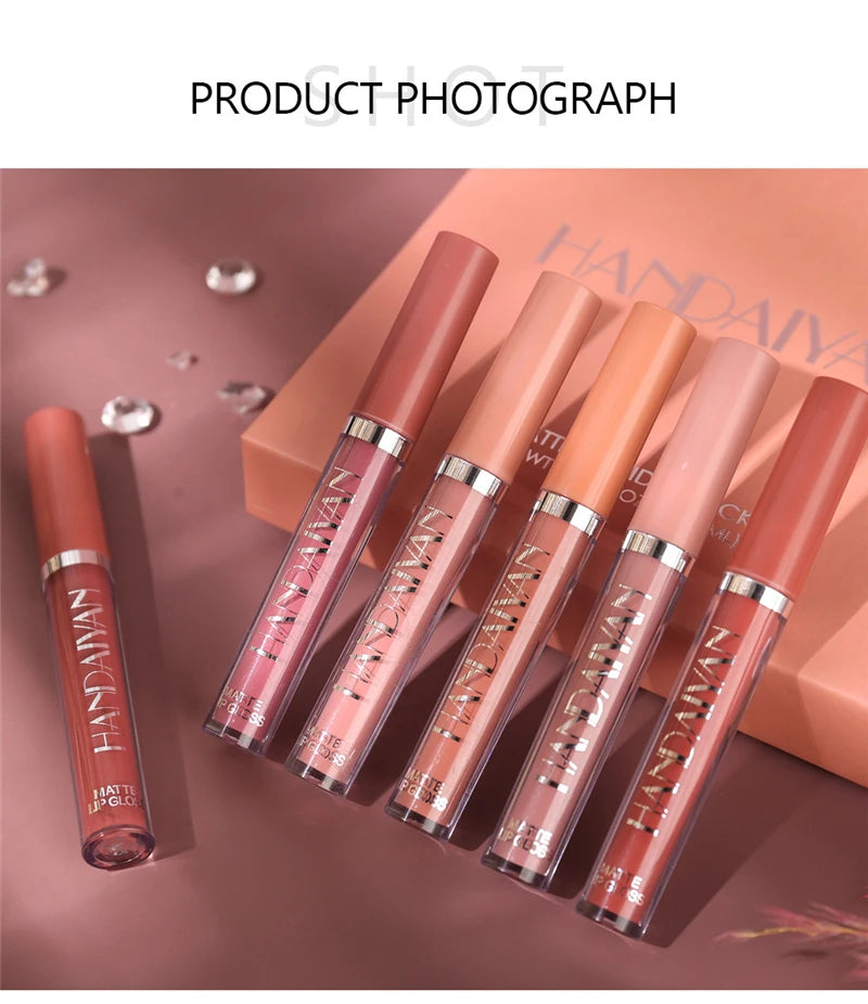 6Pcs/Box Makeup Lipstick Liquid Set Velvet Matte Gloss Lip Red Lipstick Nude Women Long Lasting Waterproof Beauty Cosmetic Kit