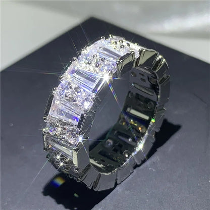 Wholesale Eternity Band Promise ring 925 Sterling silver Diamond cz Engagement Wedding Rings for women Men Finger Party Jewelry