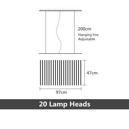 Modern LED Ceiling Chandelier Lights Nordic Luxury Pendant Lights for Living Dining Room Fish Bone Design Dimmable Hanging Lamp