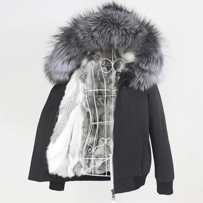 OFTBUY Waterproof Men Bomber Parka Winter Jacket Natural Real Raccoon Fox Fur Coat Collar Hooded Rabbit Liner Streetwear