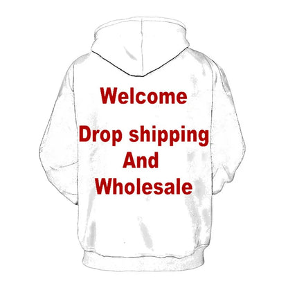 3D Print Custom Men's and Women's Fashion Hoodies Custom Outwear 3D Hoodies