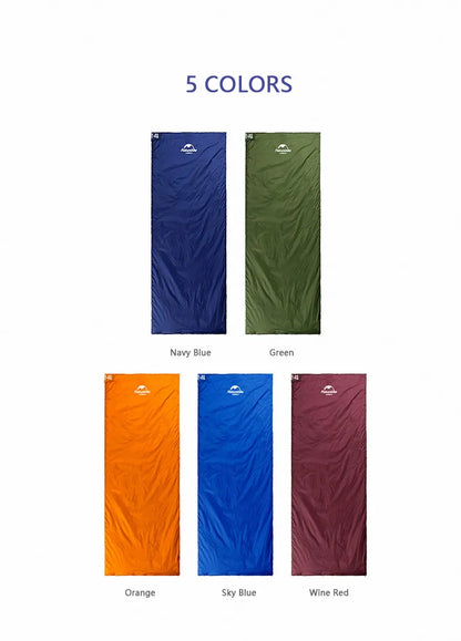Naturehike Sleeping Bag LW180 Outdoor Ultralight Portable Waterproof Summer Sleeping Bag Envelope Cotton Camping Sleeping Bag