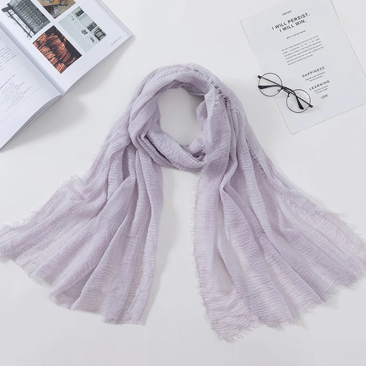 2026 Muslim Fashion Women Crinkle Hijab Scarf Soft Solid Head Scarves Turban Shawls and Wraps Hijab femme musulman kopftuch