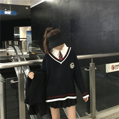 Autumn High Quality Japanese Style Students School Uniform Girls Women Sweater Long Sleeve JK School Uniforms Cardigans 6 Colors