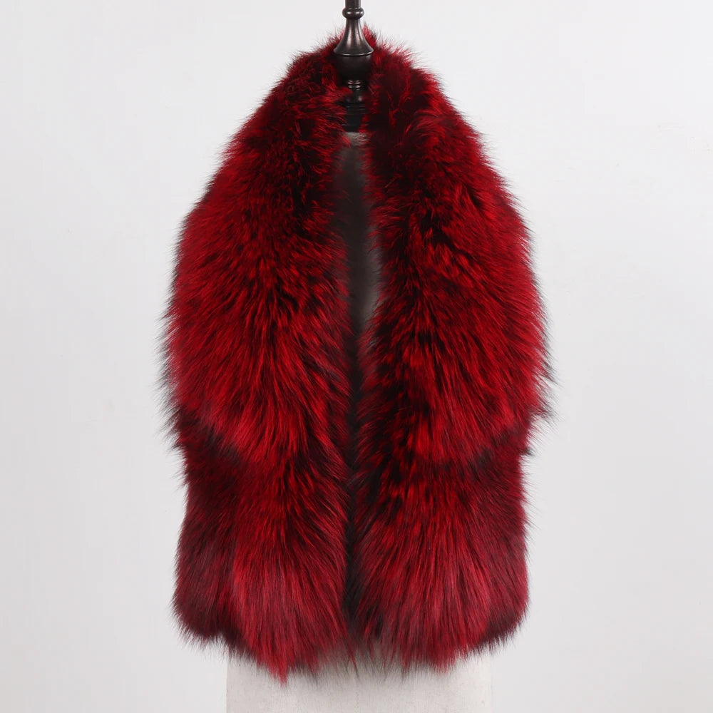 New Winter Lady Natural Luxury Real Fox Fur Scarf Shawl Full Pelt Warm Soft 100% Genuine Fox Fur Scarves Women Real Fur Muffler