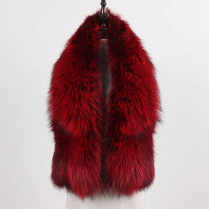 New Winter Lady Natural Luxury Real Fox Fur Scarf Shawl Full Pelt Warm Soft 100% Genuine Fox Fur Scarves Women Real Fur Muffler