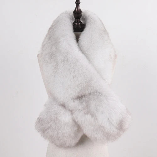 New Winter Lady Natural Luxury Real Fox Fur Scarf Shawl Full Pelt Warm Soft 100% Genuine Fox Fur Scarves Women Real Fur Muffler