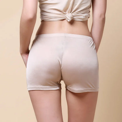 Summer Women's Double-sided Knitting Anti Exposed Silk Safety Short Pants 100% Real Silk Lace Top Safety Trousers