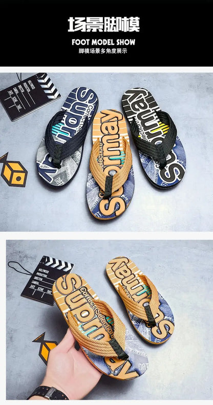 Men Flip Flops Slides 2023 Trend Summer Anti-skid Man Slippers Outdoor Light Casual Beach Male Sandals Household Slides for Men