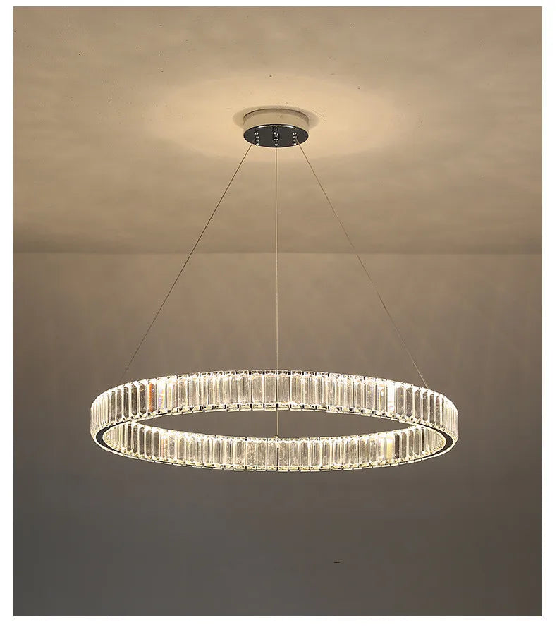 Modern Luxury Led Dimmable Pendant Lights Lustre Living Room Chandelier Lamp Fixtures Foyer Shiny Steel  Luminarias Light
